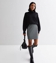 New Look Grey Abstract Jacquard Mini Tube Skirt
